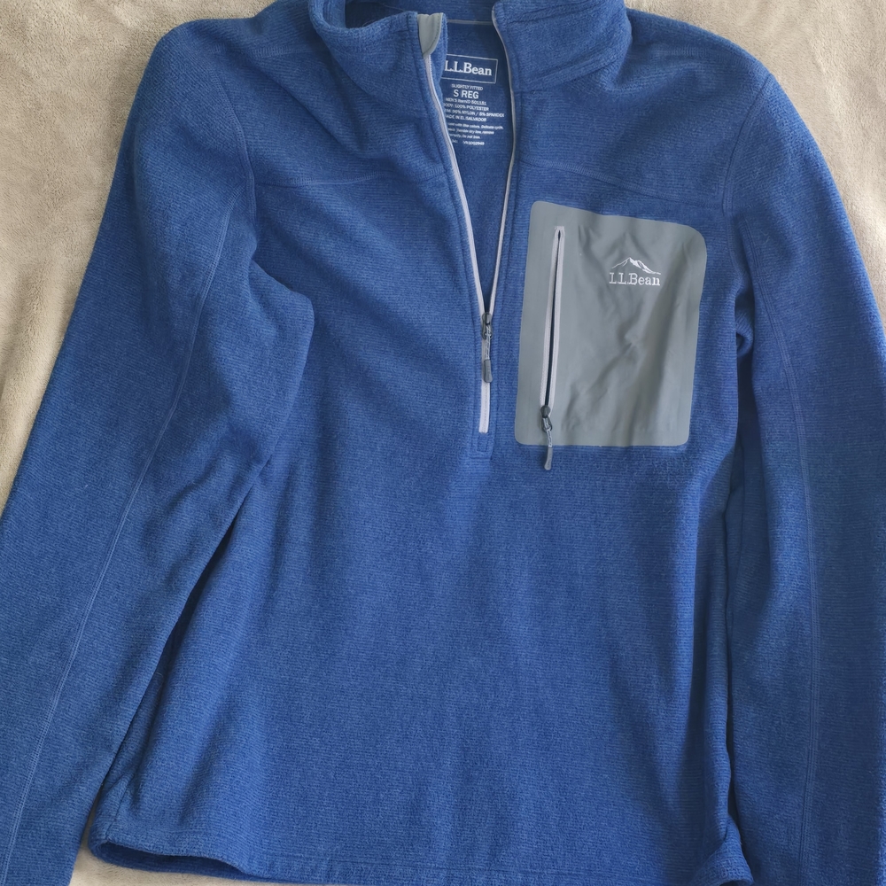 L.L. Bean Blue Quarter-Zip Pullover